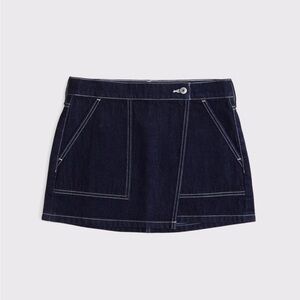 Abercrombie & Fitch - Mid Rise Denim Wrap Mini Skirt